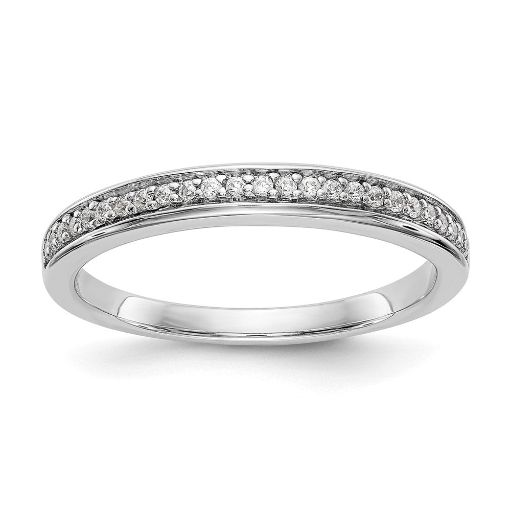 14k White Gold 1/8 carat Diamond Complete Wedding Band