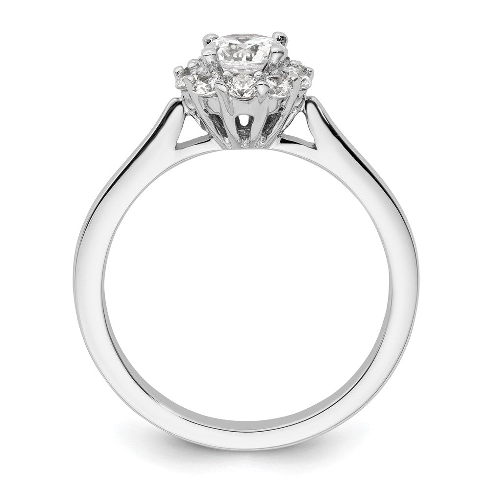 14k White Gold Halo (Holds 1/2 carat () Round Center ) 1/3 carat Diamond Semi-mount Engagement Ring