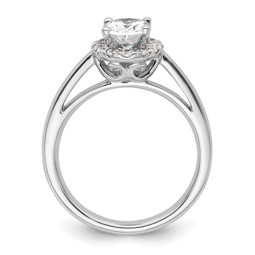 14k White Gold Halo (Holds 3/4 carat (7.5x) Oval Center) 1/4 carat Diamond Semi-mount Engagement Ring