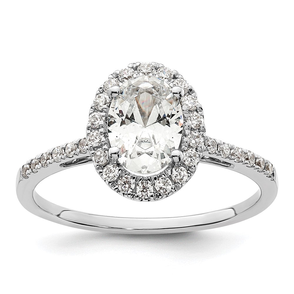 14k Two-tone Halo (Holds 1.25 carat (7.5x) Oval Center) 1/3 carat Diamond Semi-mount Engagement Ring