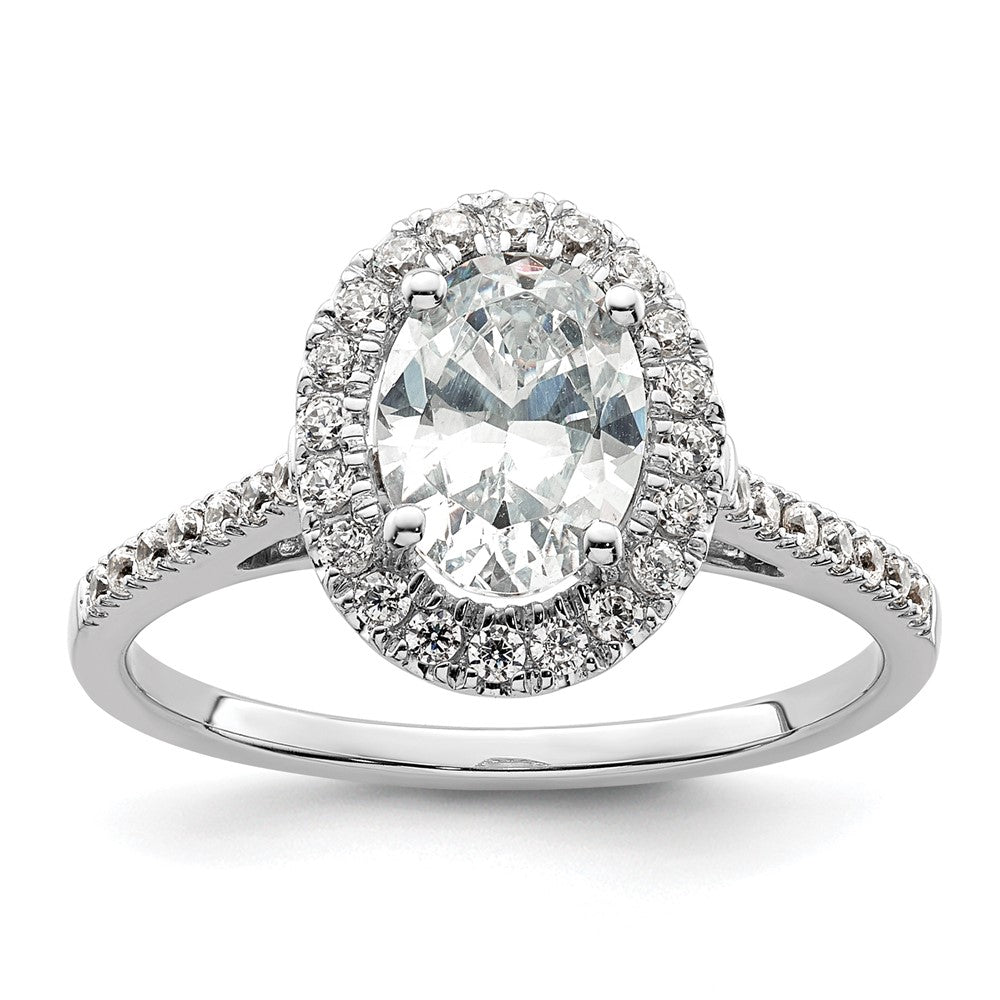 14k Two-tone Halo (Holds 2 carat (8.5x) Oval Center) 1/3 carat Diamond Semi-mount Engagement Ring