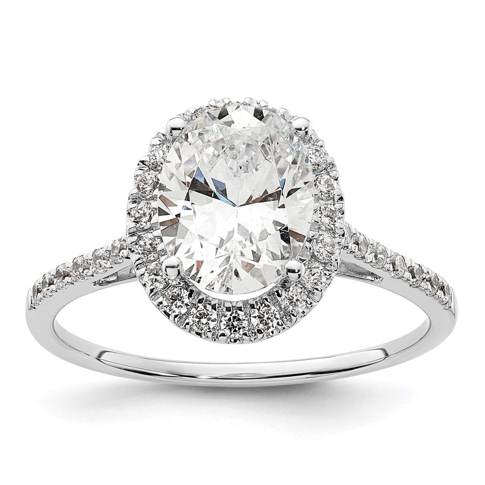 14k Two-tone Halo (Holds 2.5 carat (9x) Oval Center) 1/3 carat Diamond Semi-mount Engagement Ring