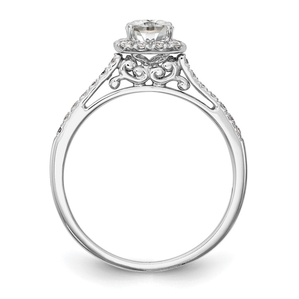 14k White Gold Halo (Holds 1 carat () Cushion Center) 1/4 carat Diamond Semi-mount Engagement Ring