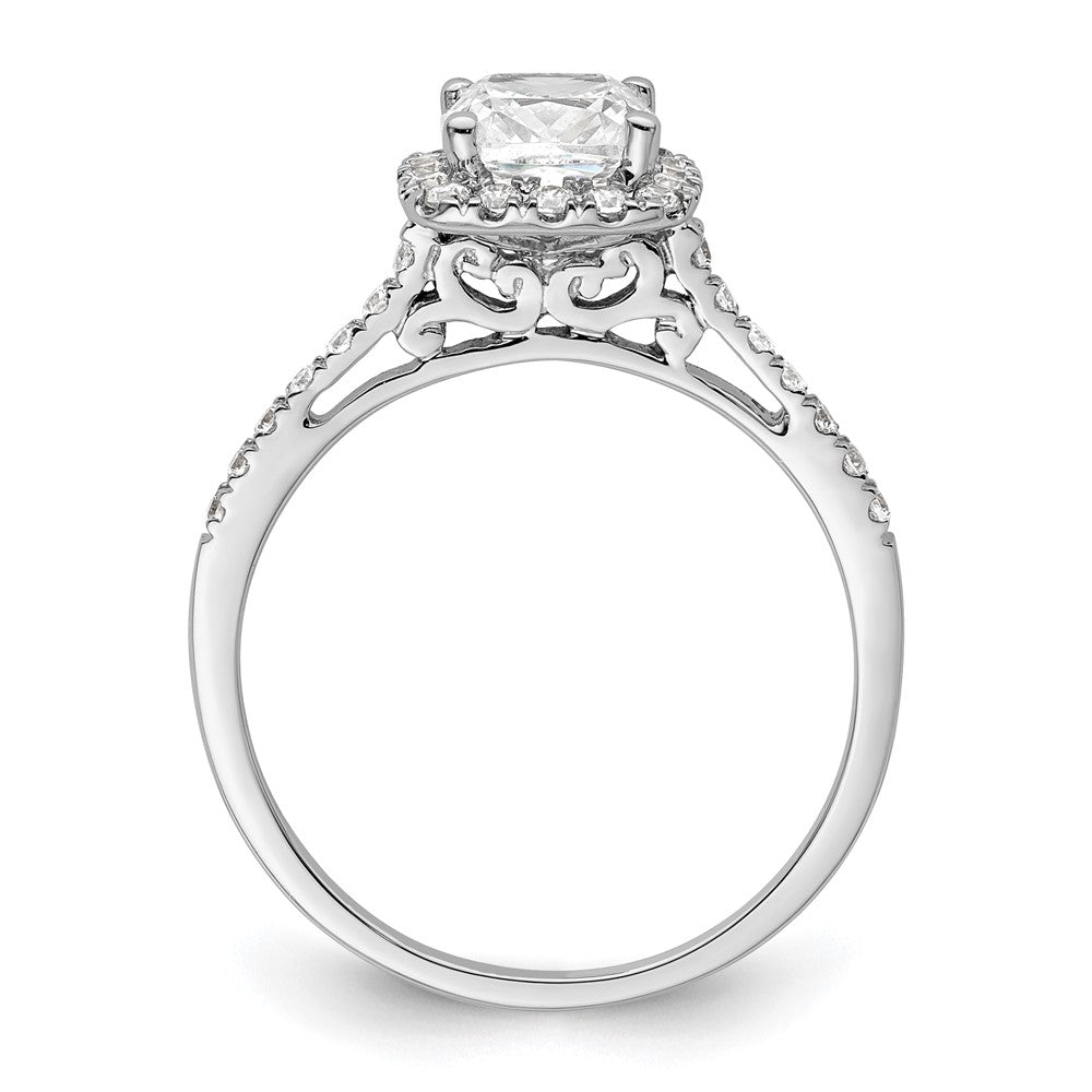 14k White Gold Halo (Holds 1.25 carat () Cushion Center) 1/4 carat Diamond Semi-mount Engagement Ring