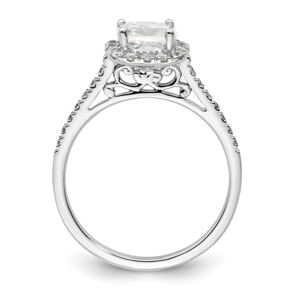 14k White Gold Halo (Holds 1.5 carat () Cushion Center) 1/4 carat Diamond Semi-mount Engagement Ring