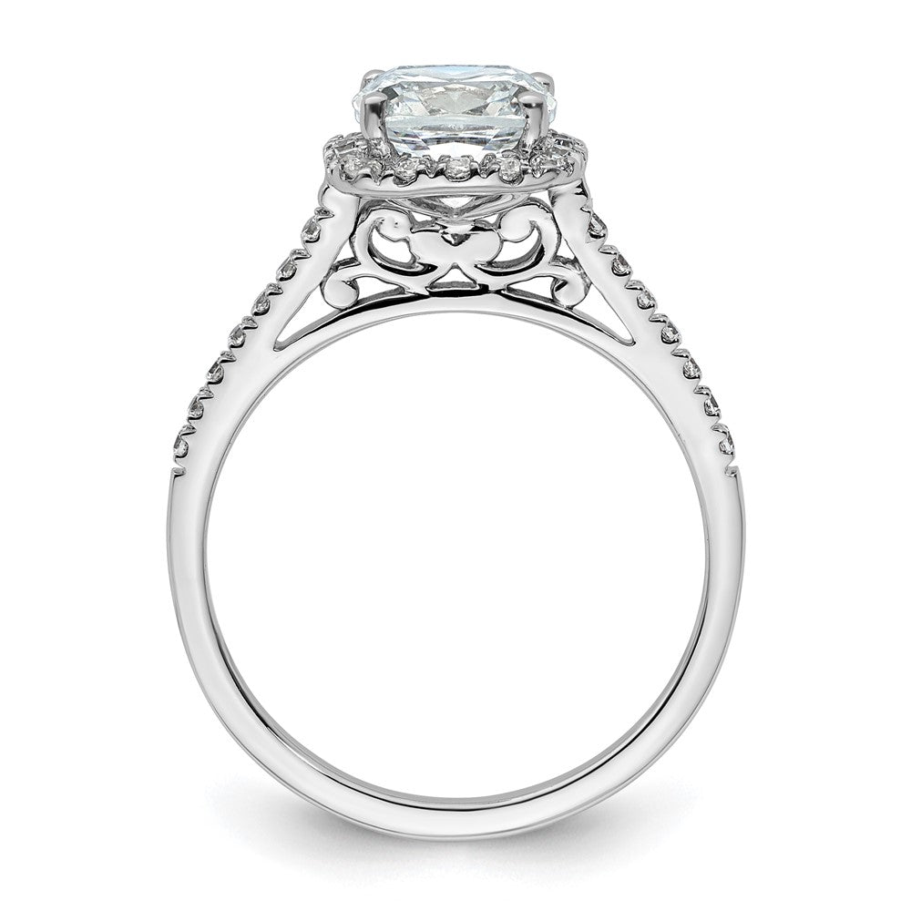 14k White Gold Halo (Holds 1.75 carat () Cushion Center) 1/4 carat Diamond Semi-mount Engagement Ring