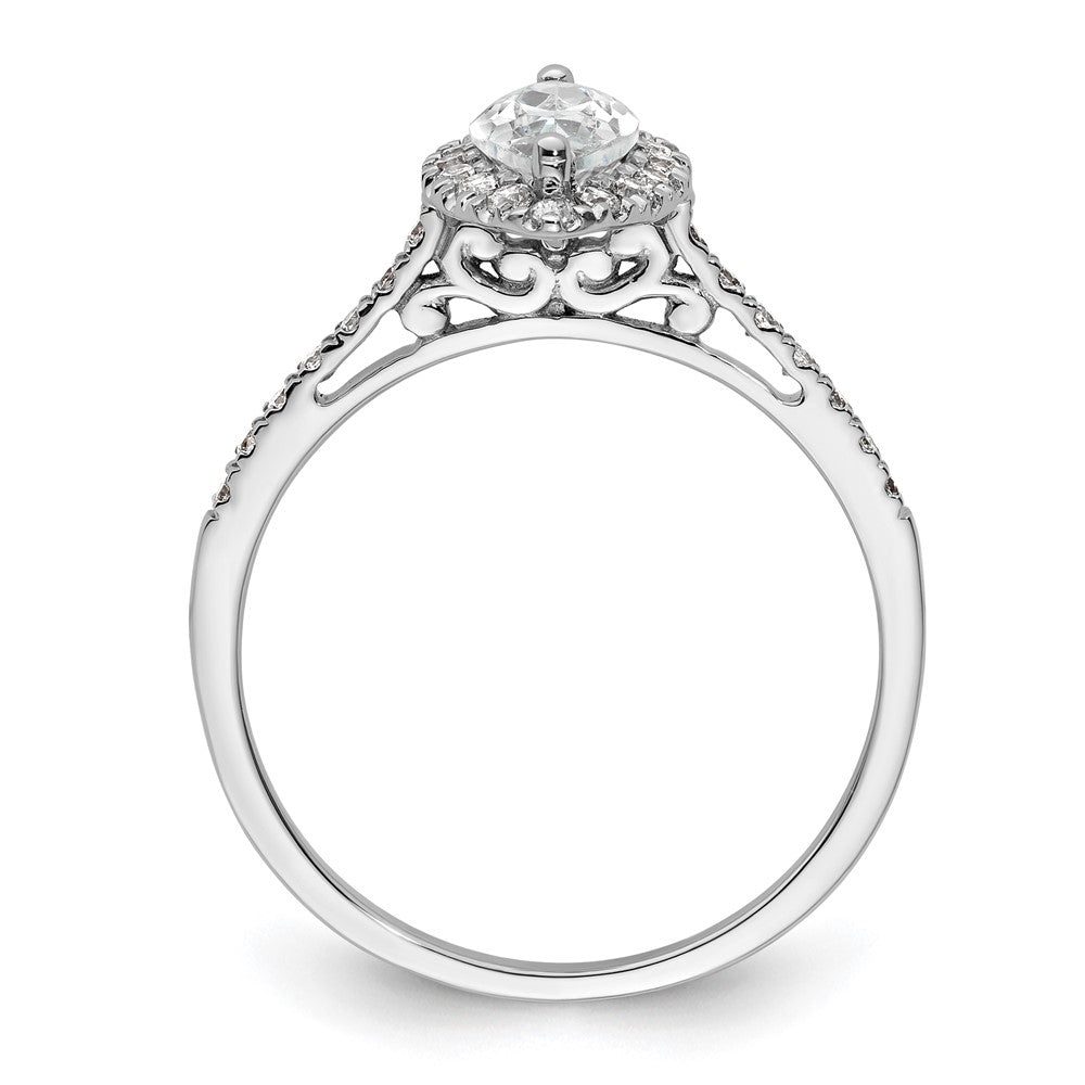 14k White Gold Halo (Holds 3/4 carat (9.0x) Marquise Center) 1/3 carat Diamond Semi-mount Engagement Ring