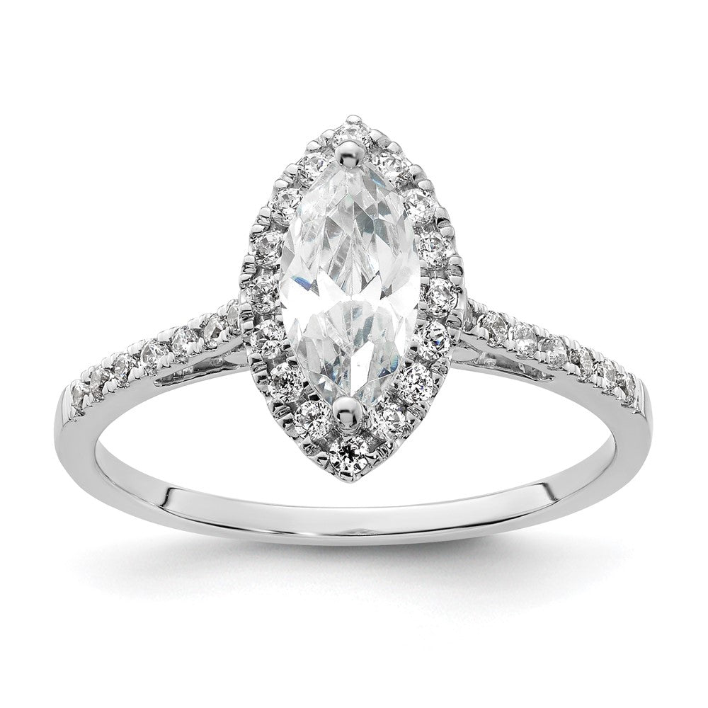 14k White Gold Halo (Holds 3/4 carat (9.0x) Marquise Center) 1/3 carat Diamond Semi-mount Engagement Ring