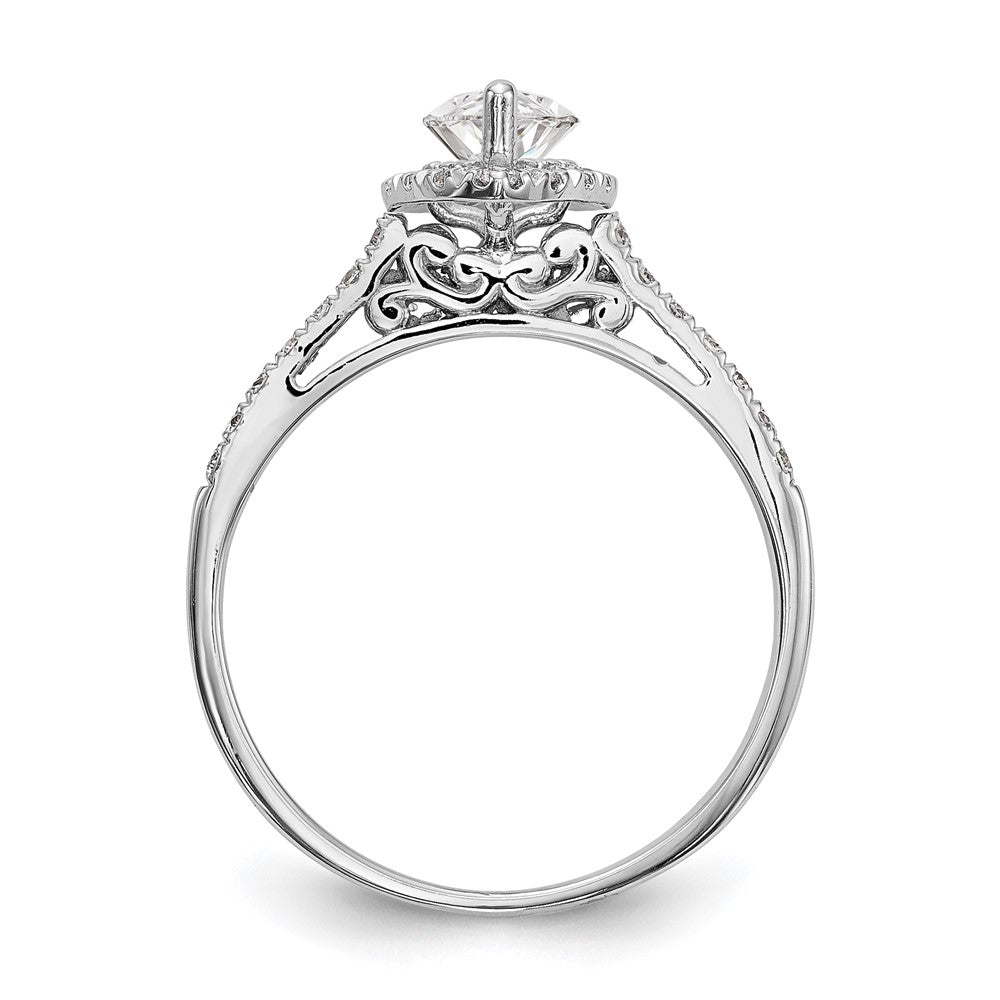 14k White Gold Halo (Holds 1 carat (10x) Marquise Center) 1/4 carat Diamond Semi-mount Engagement Ring