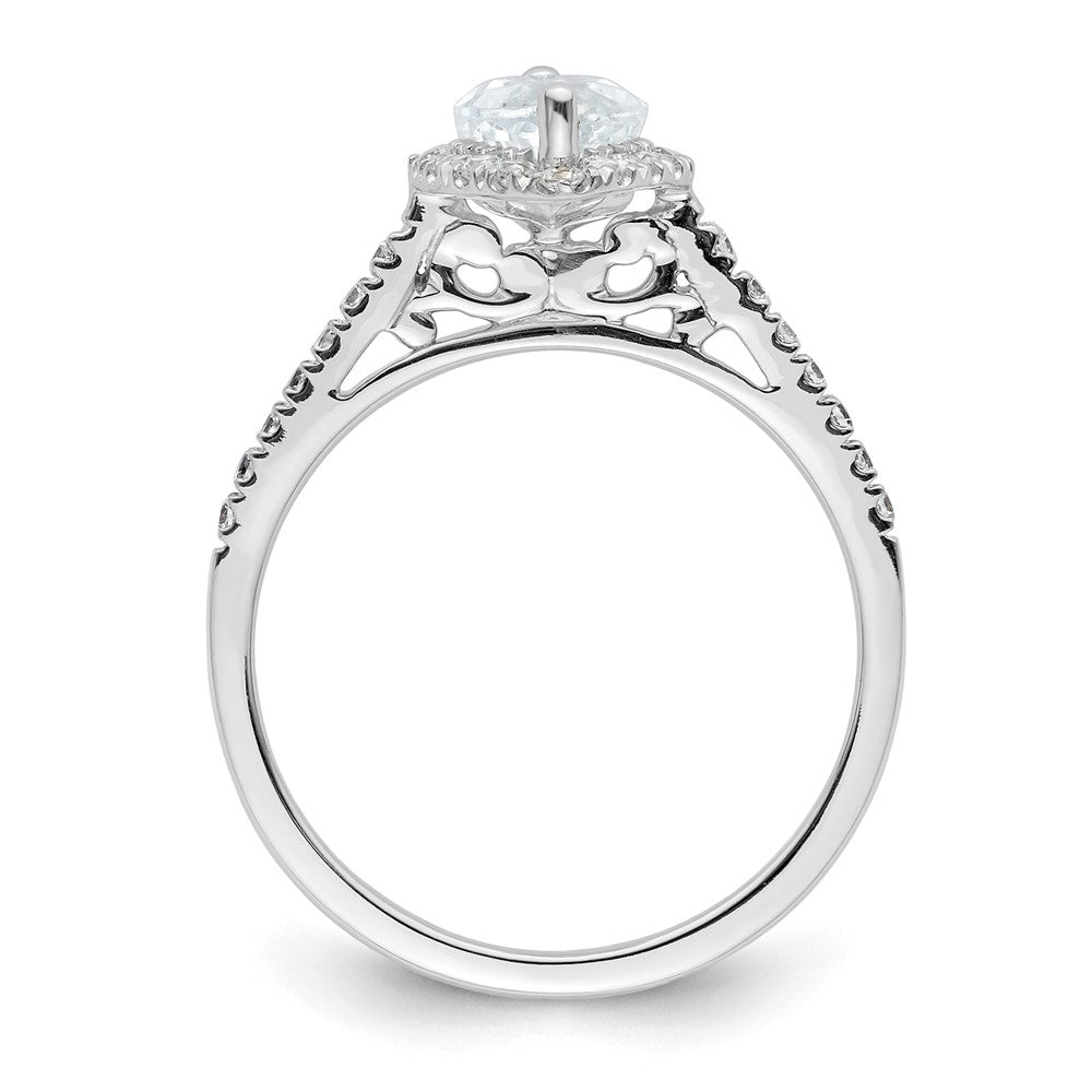 14k White Gold Halo (Holds 1.25 carat (11x) Marquise Center) 1/3 carat Diamond Semi-mount Engagement Ring