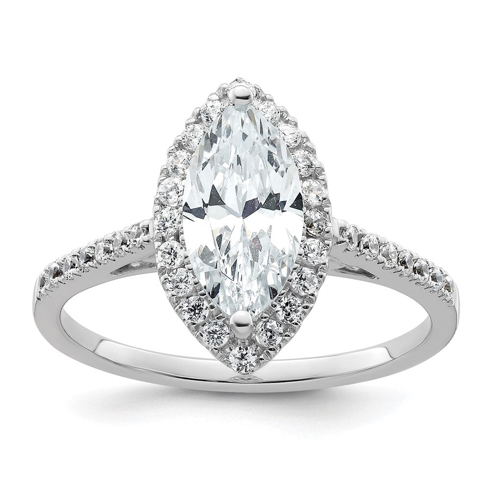 14k White Gold Halo (Holds 1.25 carat (11x) Marquise Center) 1/3 carat Diamond Semi-mount Engagement Ring