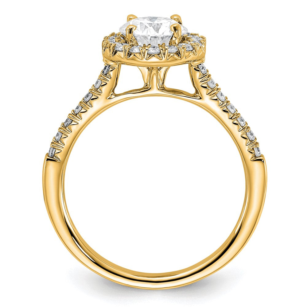 14k Round Halo Diamond Semi-mount Engagement Ring