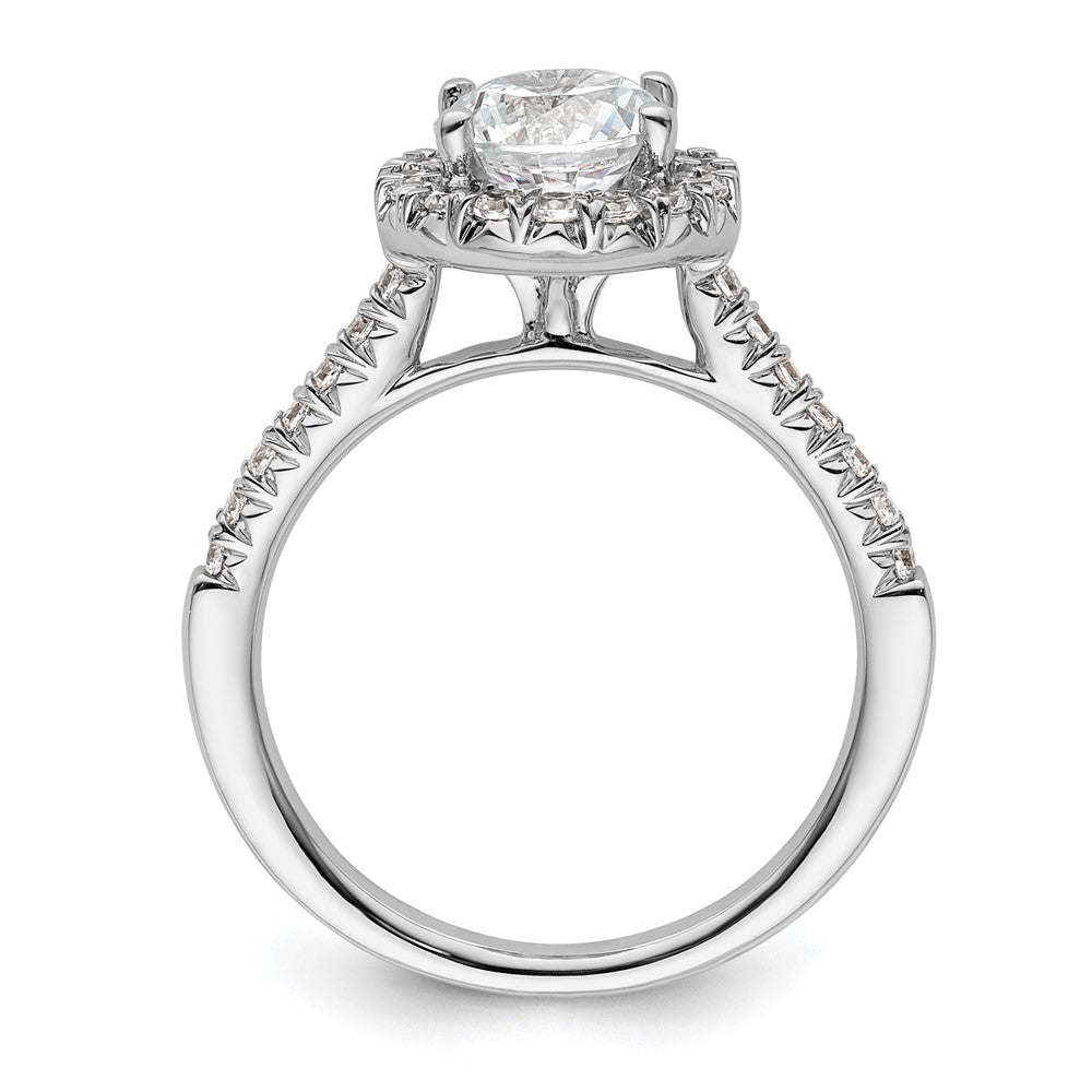 14k White Gold Halo (Holds 1.25 carat () Round Center) 3/8 carat Diamond Semi-mount Engagement Ring