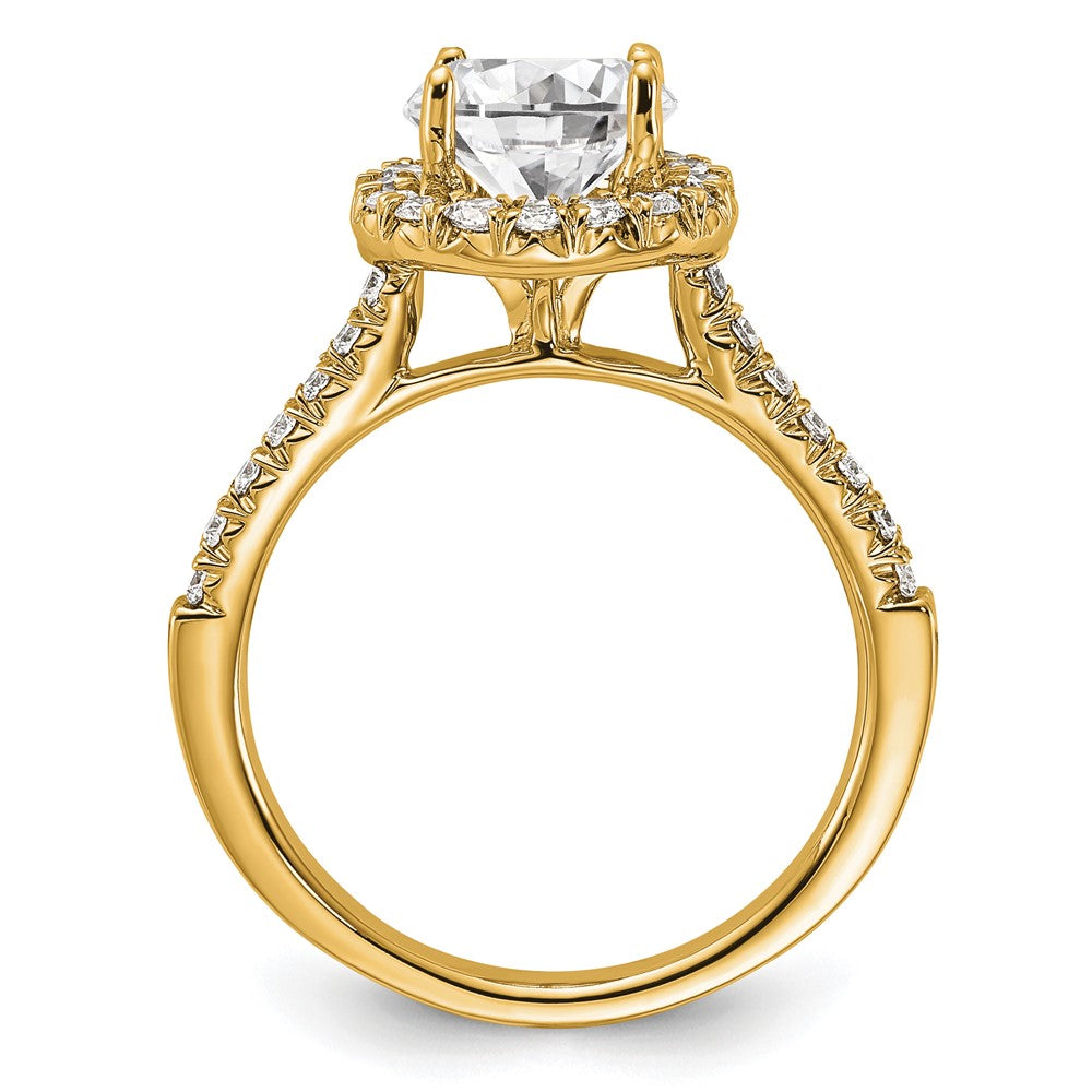 14k Round Halo Diamond Semi-mount Engagement Ring