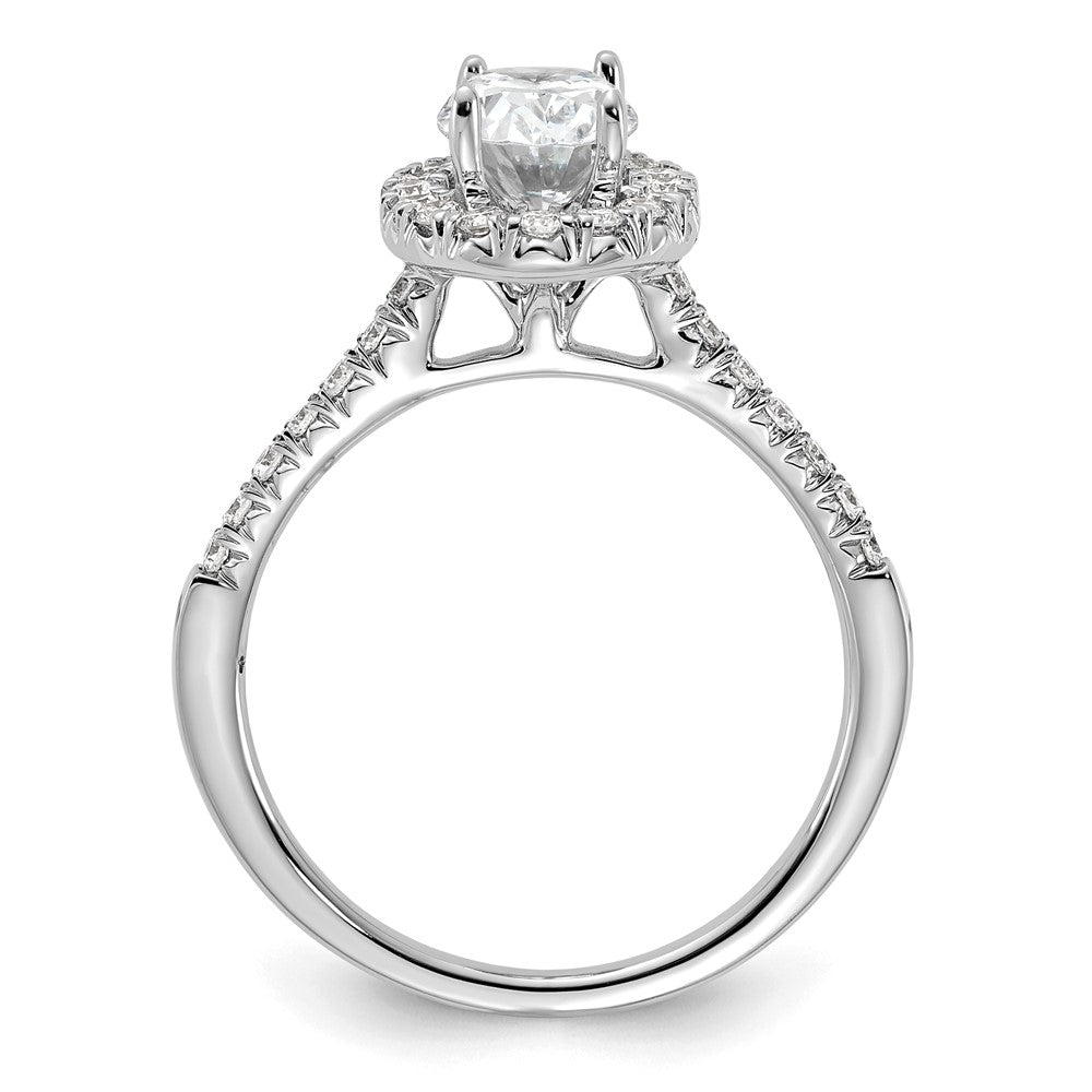 14k White Gold Halo (Holds 1 carat (8x) Oval Center) 3/8 carat Diamond Semi-mount Engagement Ring