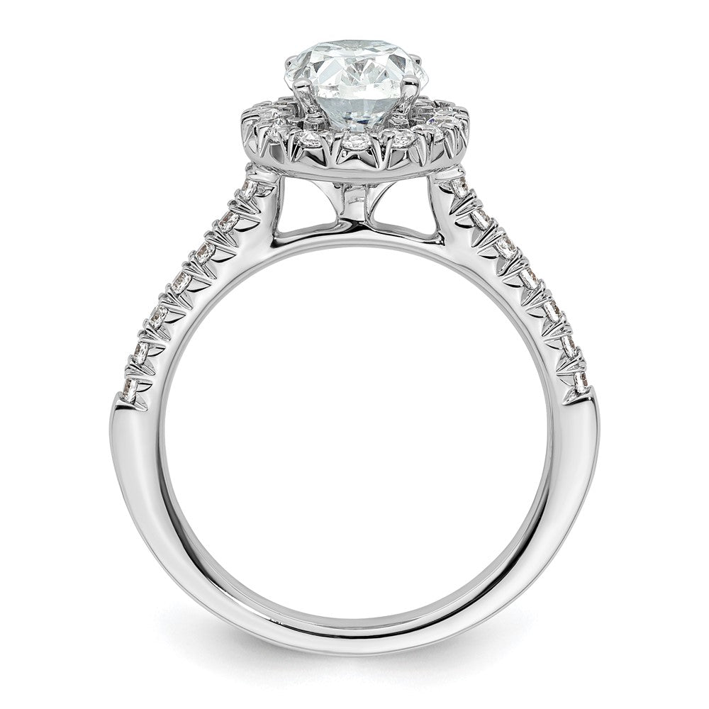 14k White Gold Halo (Holds 1.25 carat (8.5x) Oval Center) 1/2 carat Diamond Semi-mount Engagement Ring