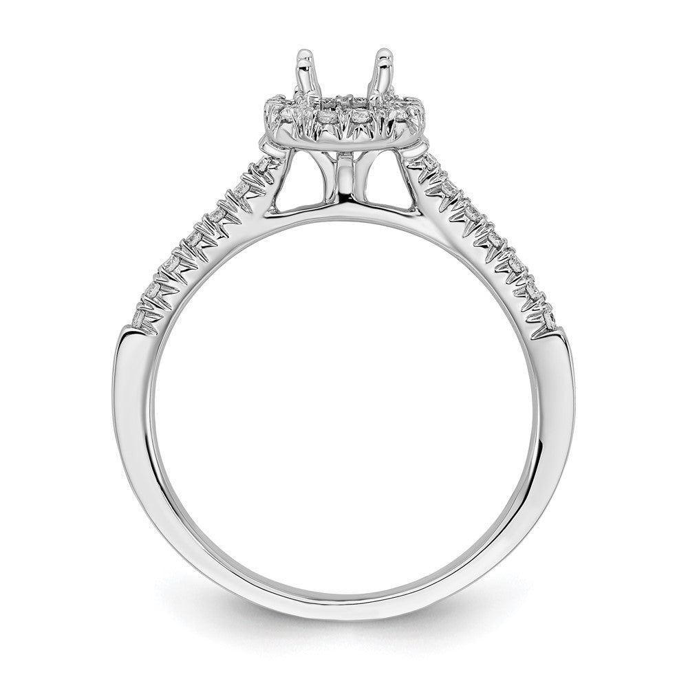 14k White Gold Halo (Holds 1/3 carat () Cushion Center) 1/4 carat Diamond Semi-mount Engagement Ring