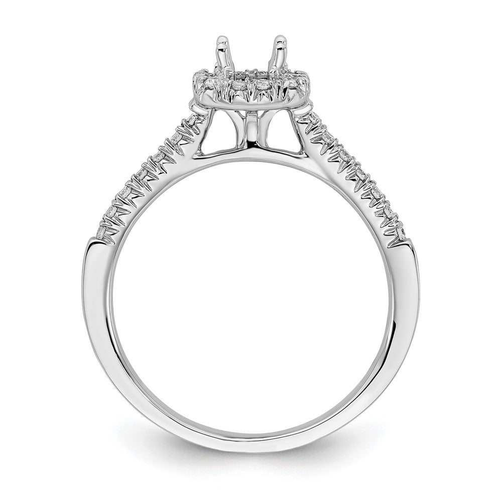 14k White Gold Halo (Holds 1/3 carat () Cushion Center) 1/4 carat Diamond Semi-mount Engagement Ring