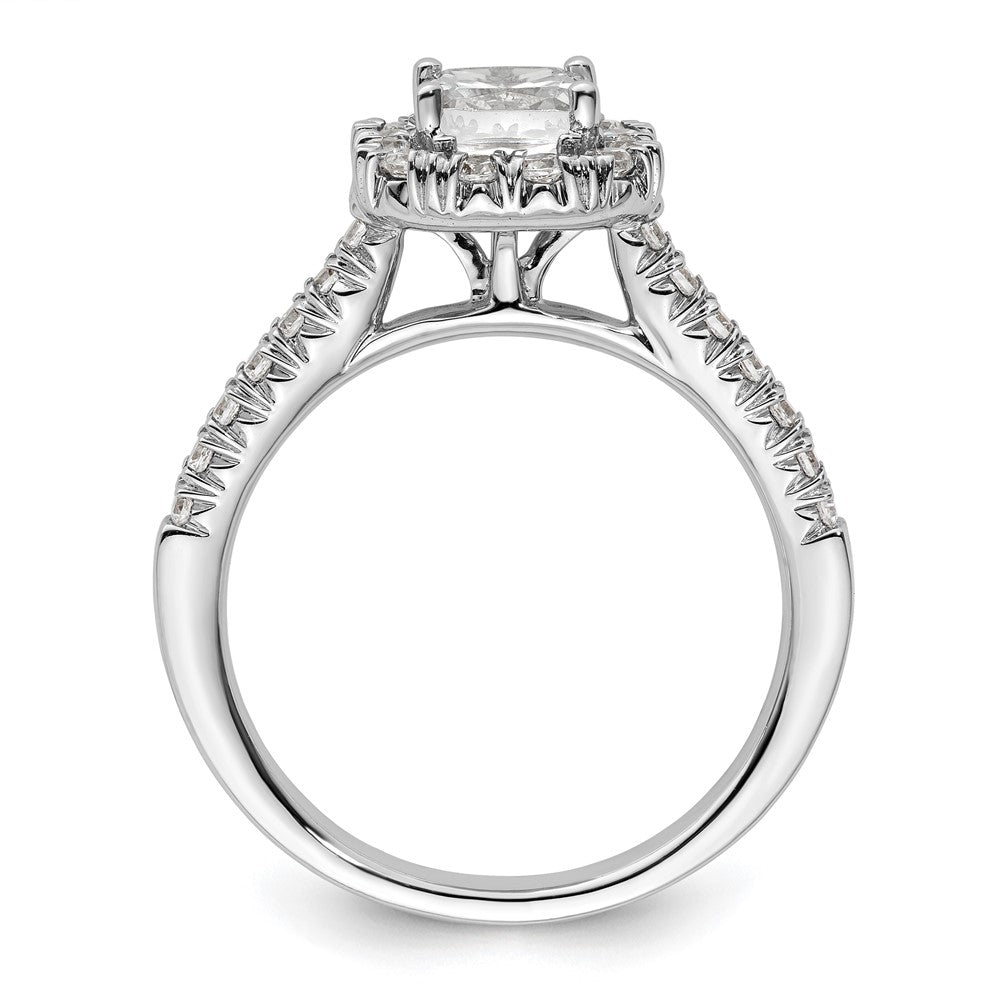 14k White Gold Halo (Holds 3/4 carat () Cushion Center) 3/8 carat Diamond Semi-mount Engagement Ring