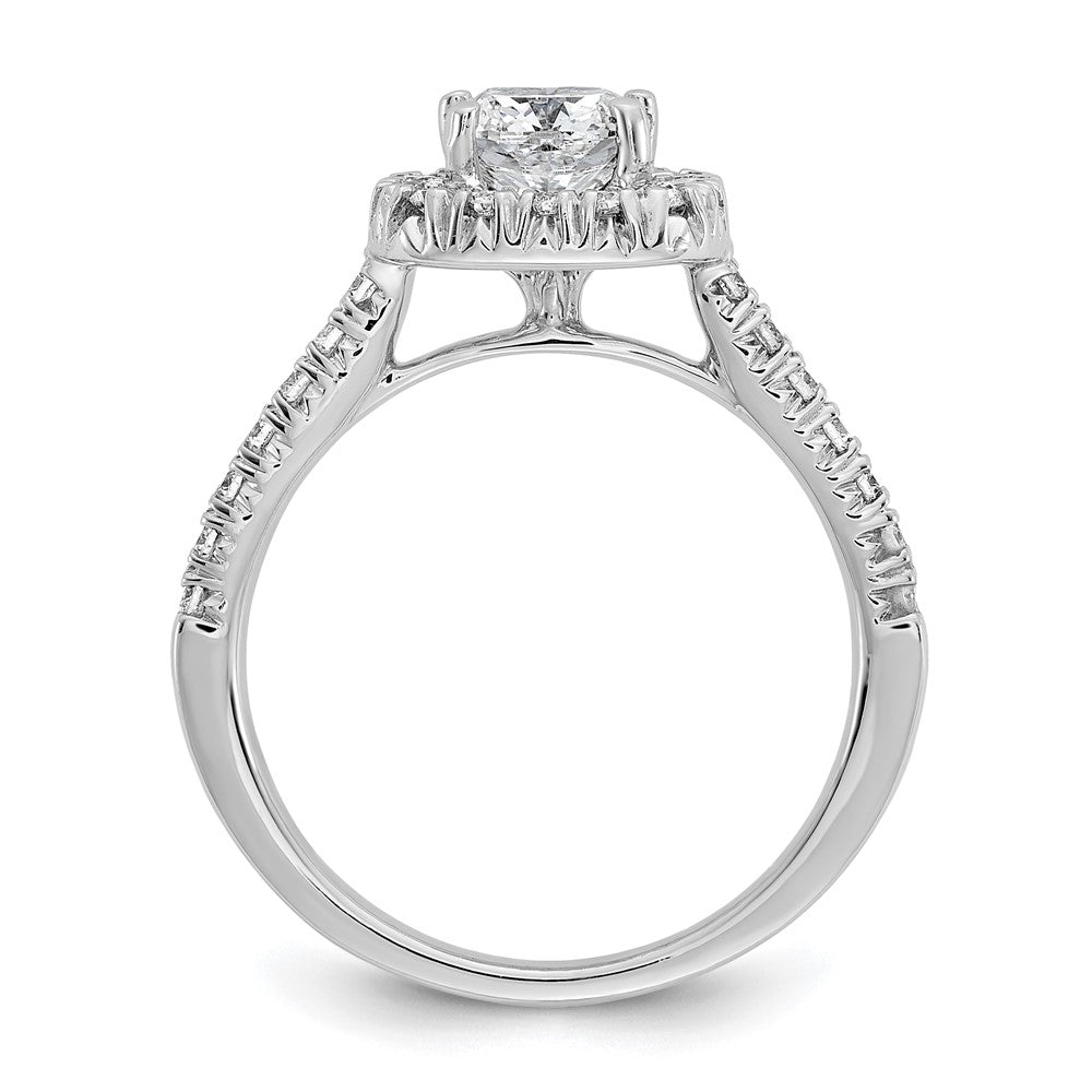 14k White Gold Halo (Holds 1 carat () Cushion Center) 3/8 carat Diamond Semi-mount Engagement Ring