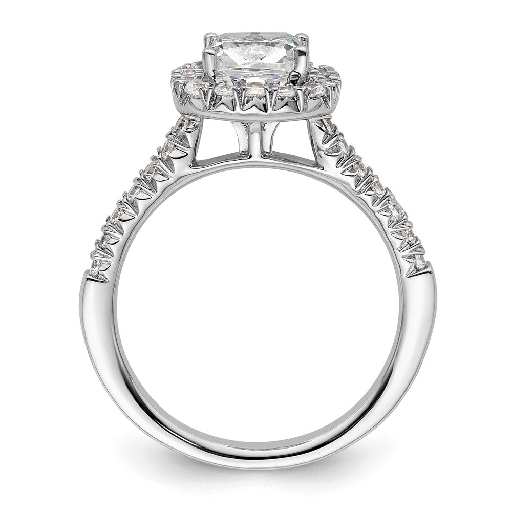 14k White Gold Halo (Holds 1.25 carat () Cushion Center) 1/2 carat Diamond Semi-mount Engagement Ring