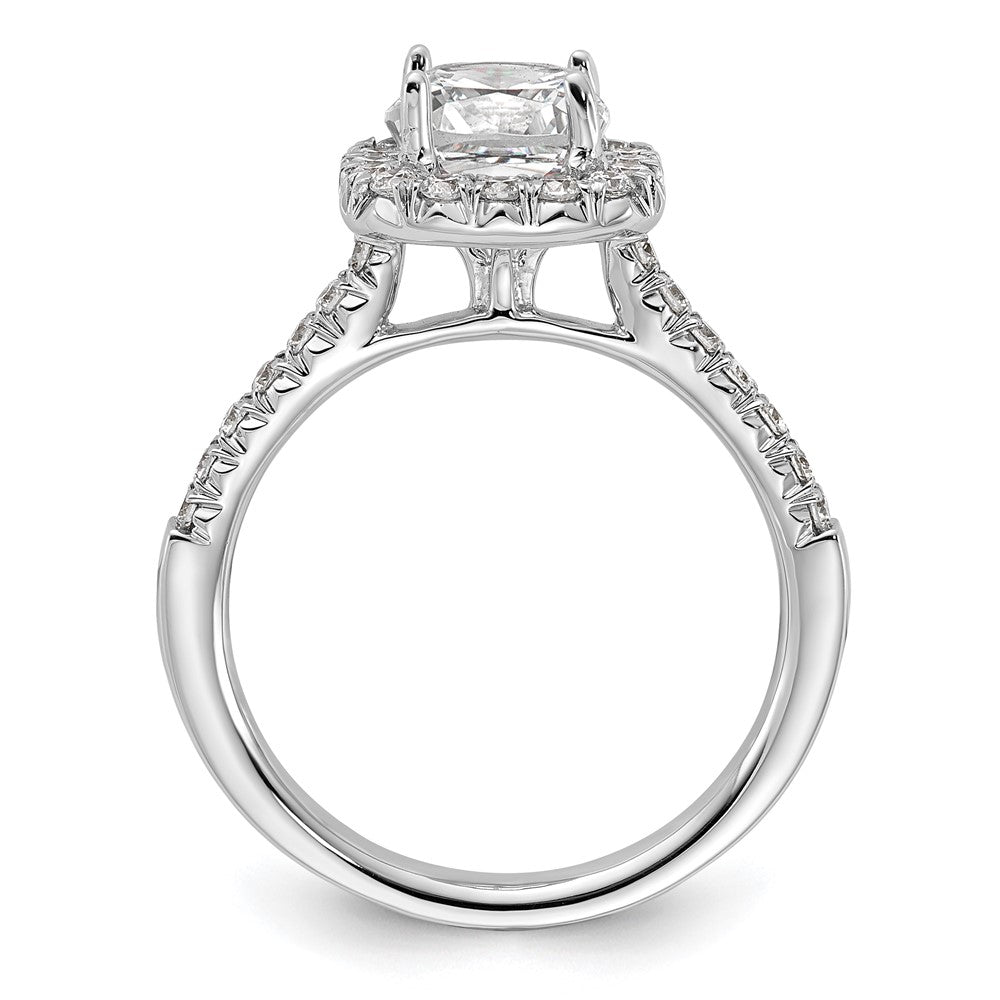 14k White Gold Halo (Holds 1.5 carat () Cushion Center) 1/2 carat Diamond Semi-mount Engagement Ring