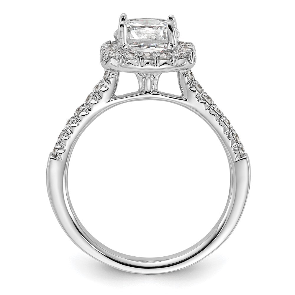 14k White Gold Halo (Holds 1.5 carat () Cushion Center) 1/2 carat Diamond Semi-mount Engagement Ring