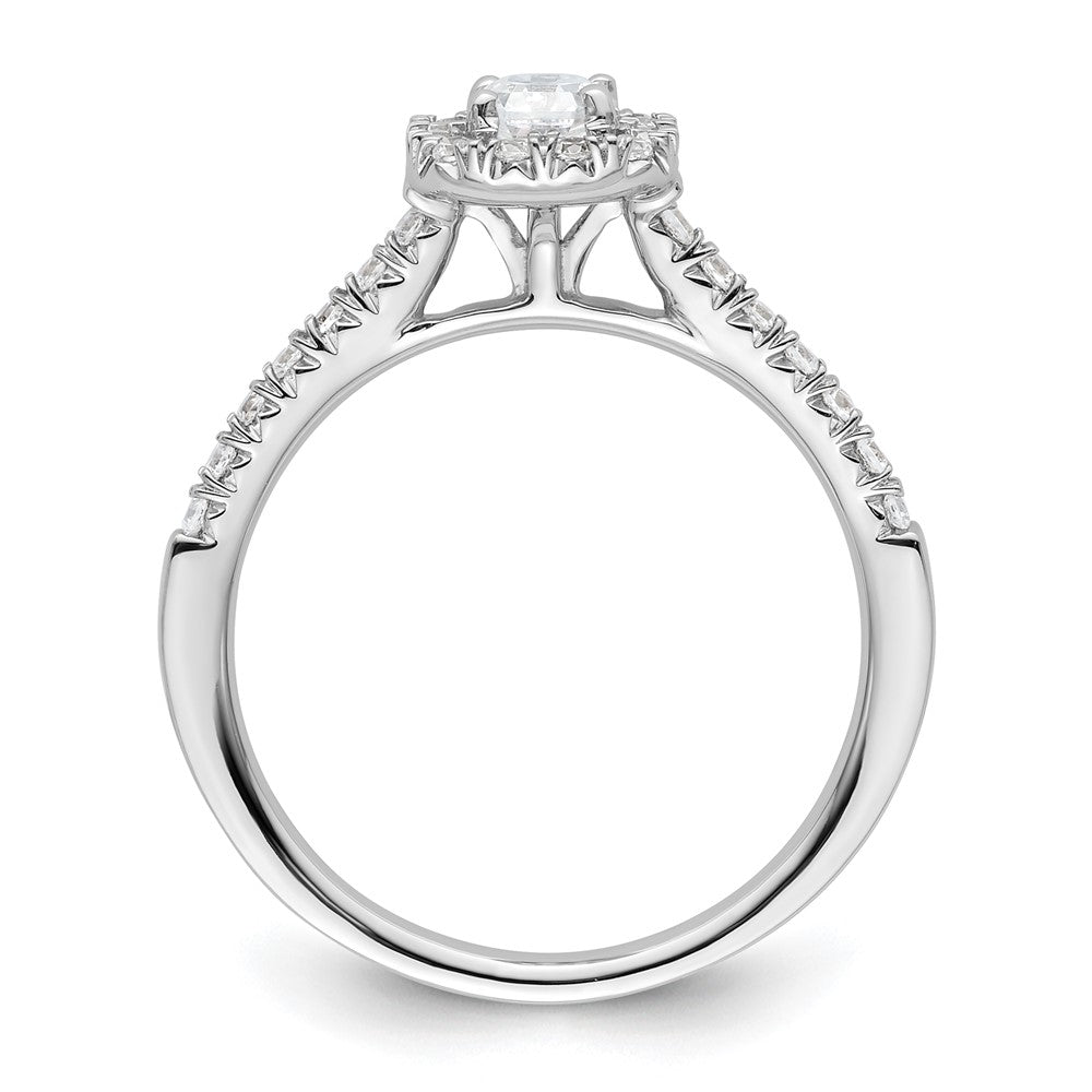 14k White Gold Halo (Holds 1/3 carat () Asscher-cut Center) 1/4 carat Diamond Semi-mount Engagement Ring