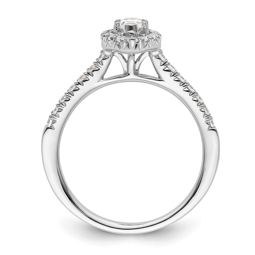 14k White Gold Halo (Holds 1/3 carat (7.1x) Marquise Center) 1/4 carat Diamond Semi-mount Engagement Ring