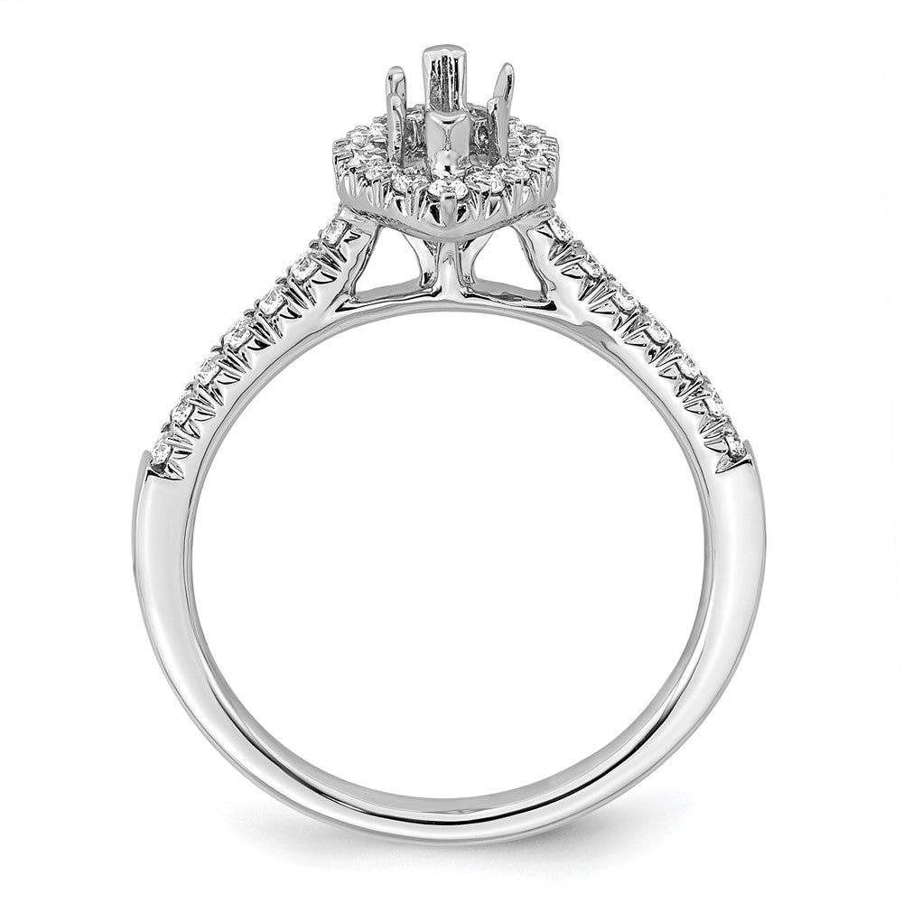 14k White Gold Halo (Holds 1/2 carat (7.9x) Marquise Center) 1/3 carat Diamond Semi-mount Engagement Ring