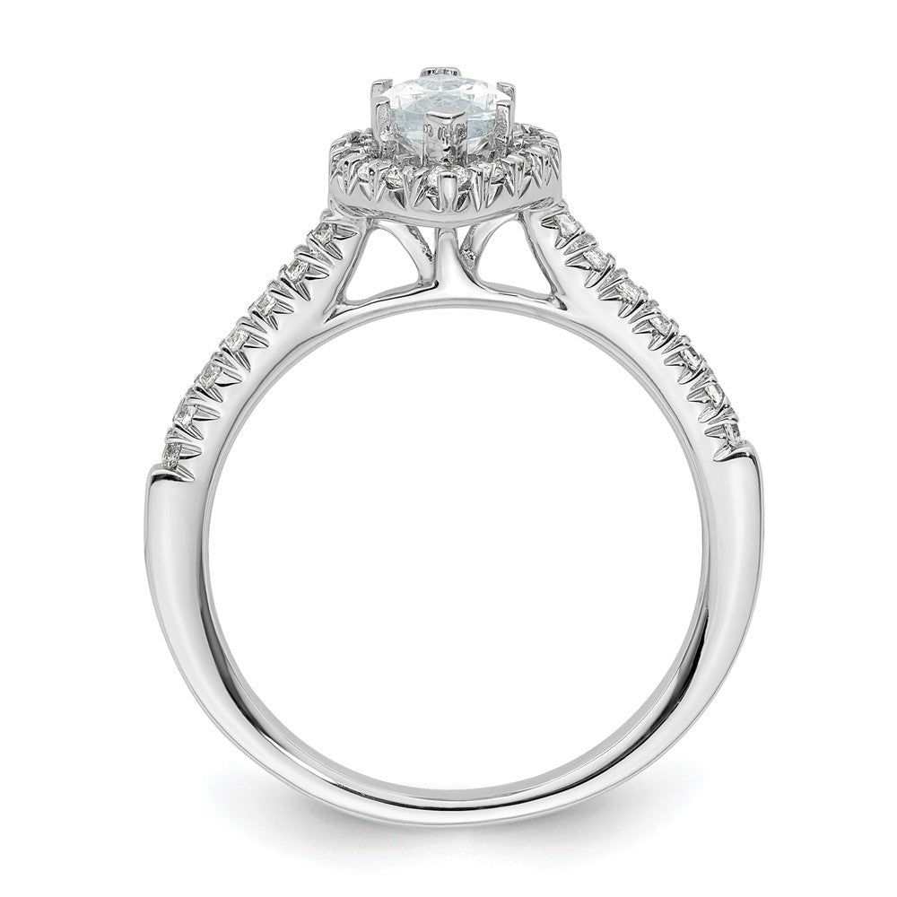 14k White Gold Halo (Holds 3/4 carat (8.7x) Marquise Center) 1/3 carat Diamond Semi-mount Engagement Ring