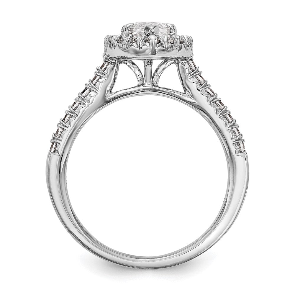 14k White Gold Halo (Holds 1 carat (9.5x) Marquise Center) 1/2 carat Diamond Semi-mount Engagement Ring