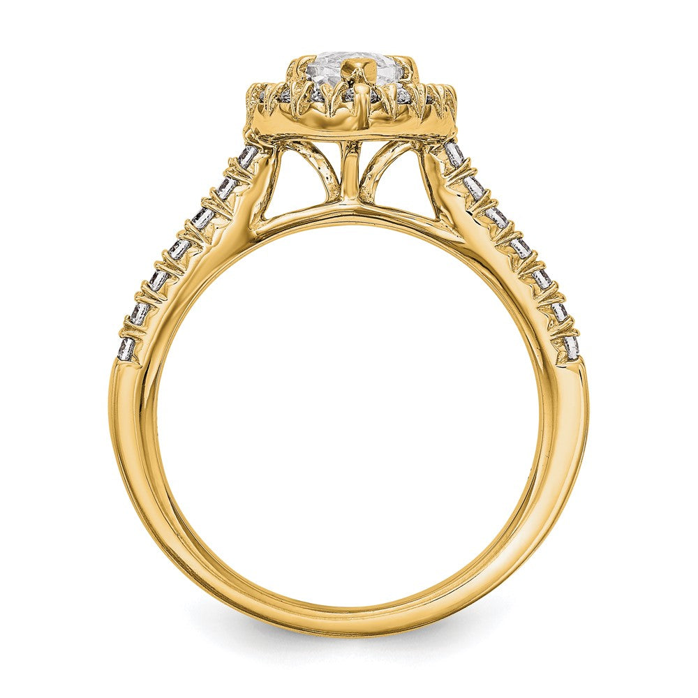 14k yellow Marquise Halo Diamond Semi-mount Engagement Ring