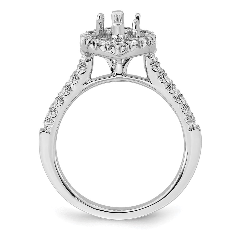 14k White Gold Halo (Holds 1.5 carat (11.1x) Marquise Center) 5/8 carat Diamond Semi-mount Engagement Ring