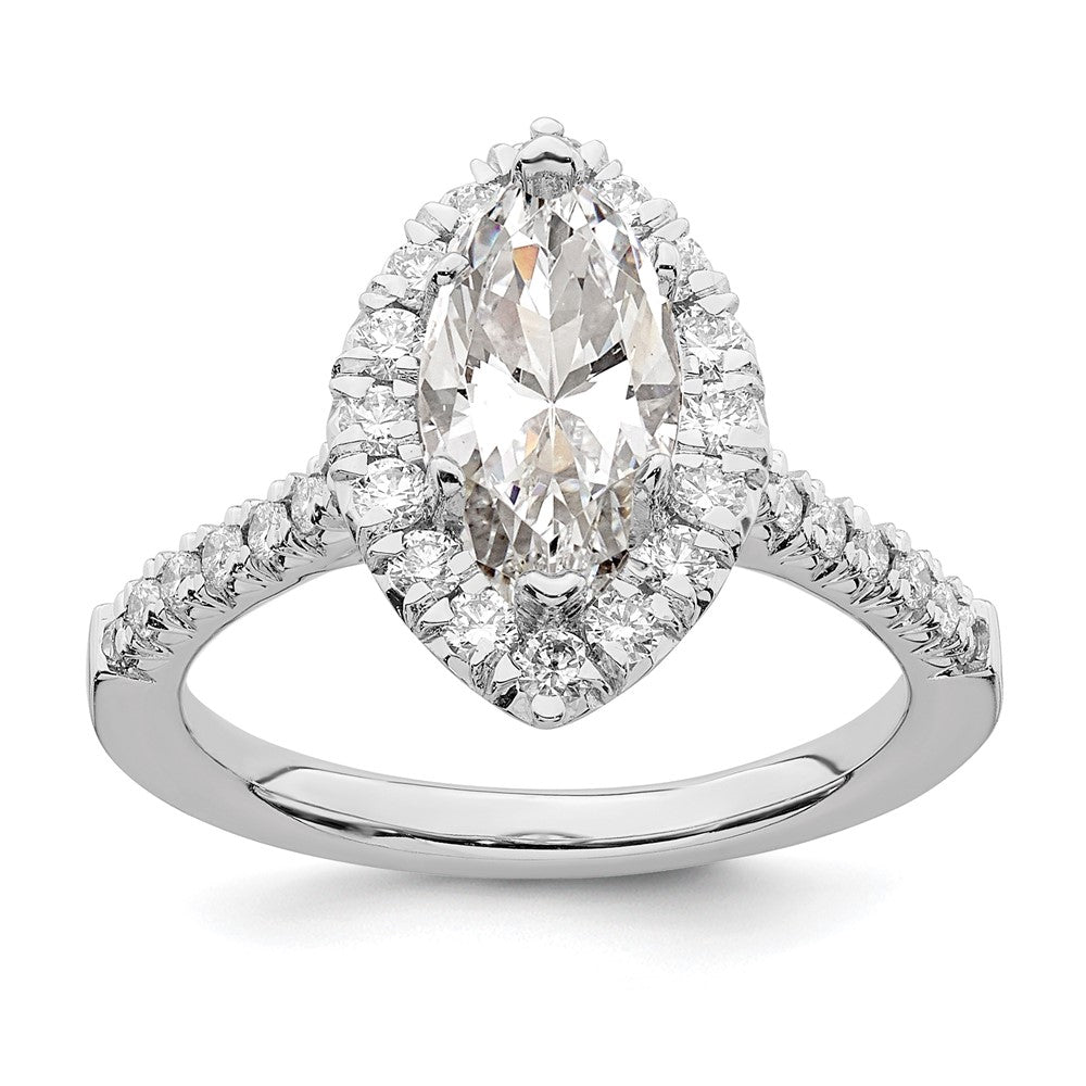 14k White Gold Halo (Holds 1.5 carat (11.1x) Marquise Center) 5/8 carat Diamond Semi-mount Engagement Ring