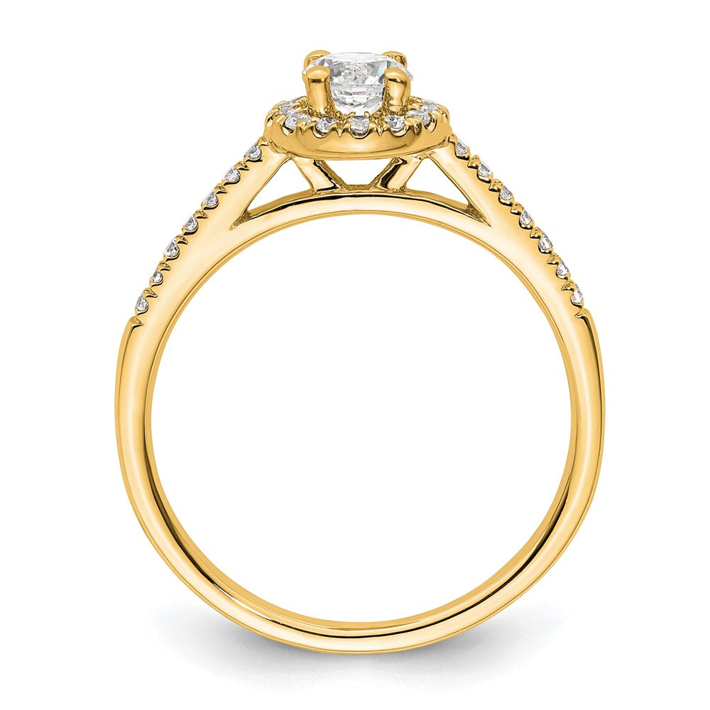 14K Round Diamond Semi-Mount Halo Engagement Ring