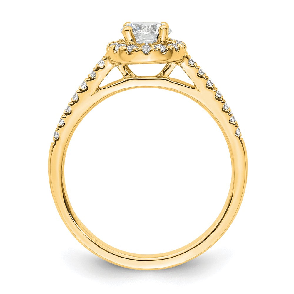 14K Round Diamond Semi-Mount Halo Engagement Ring