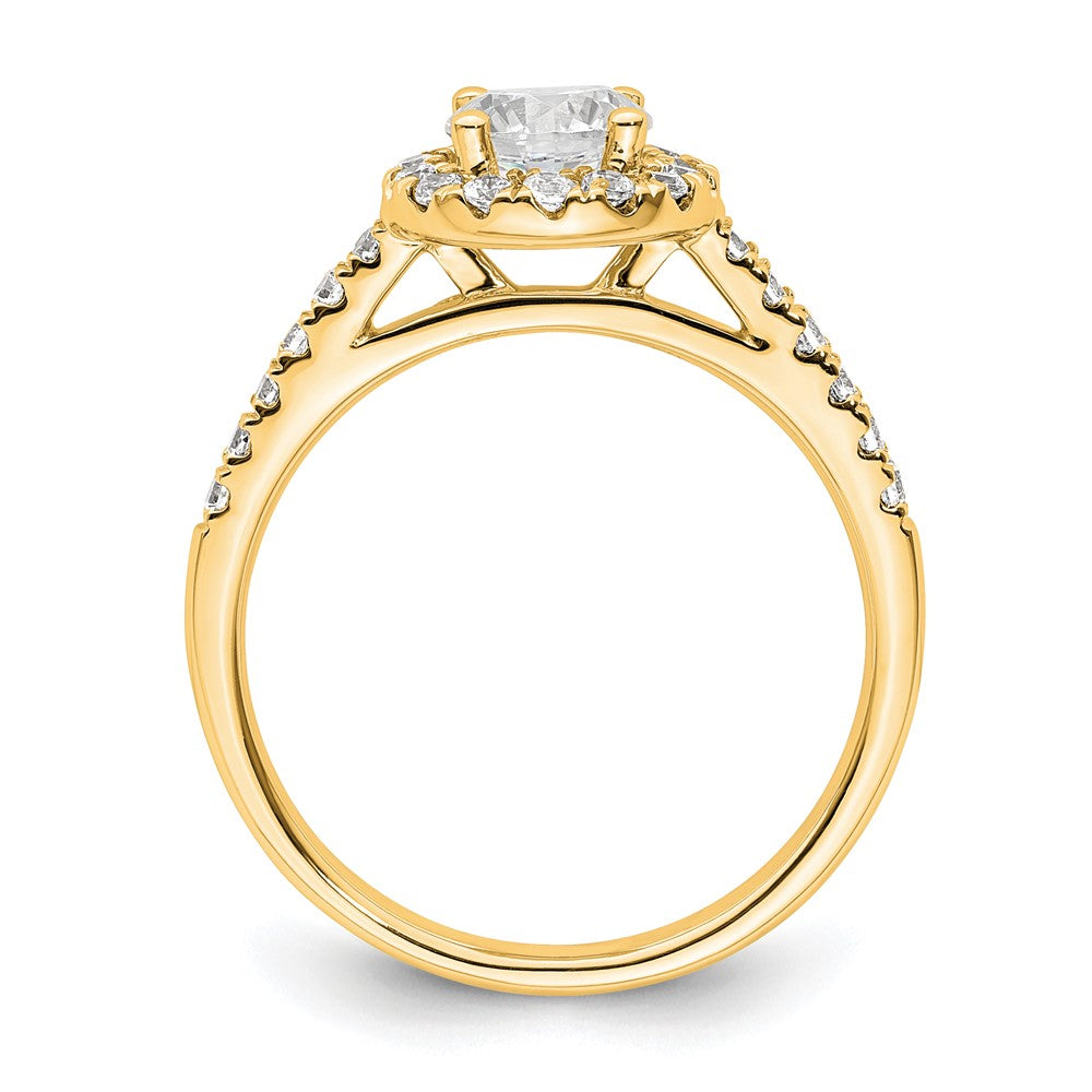 14K Round Diamond Semi-Mount Halo Engagement Ring