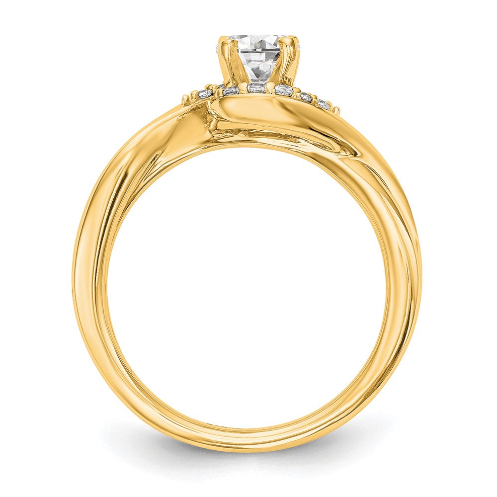 14k Peg Set Diamond Semi-mount By-Pass Engagement Ring