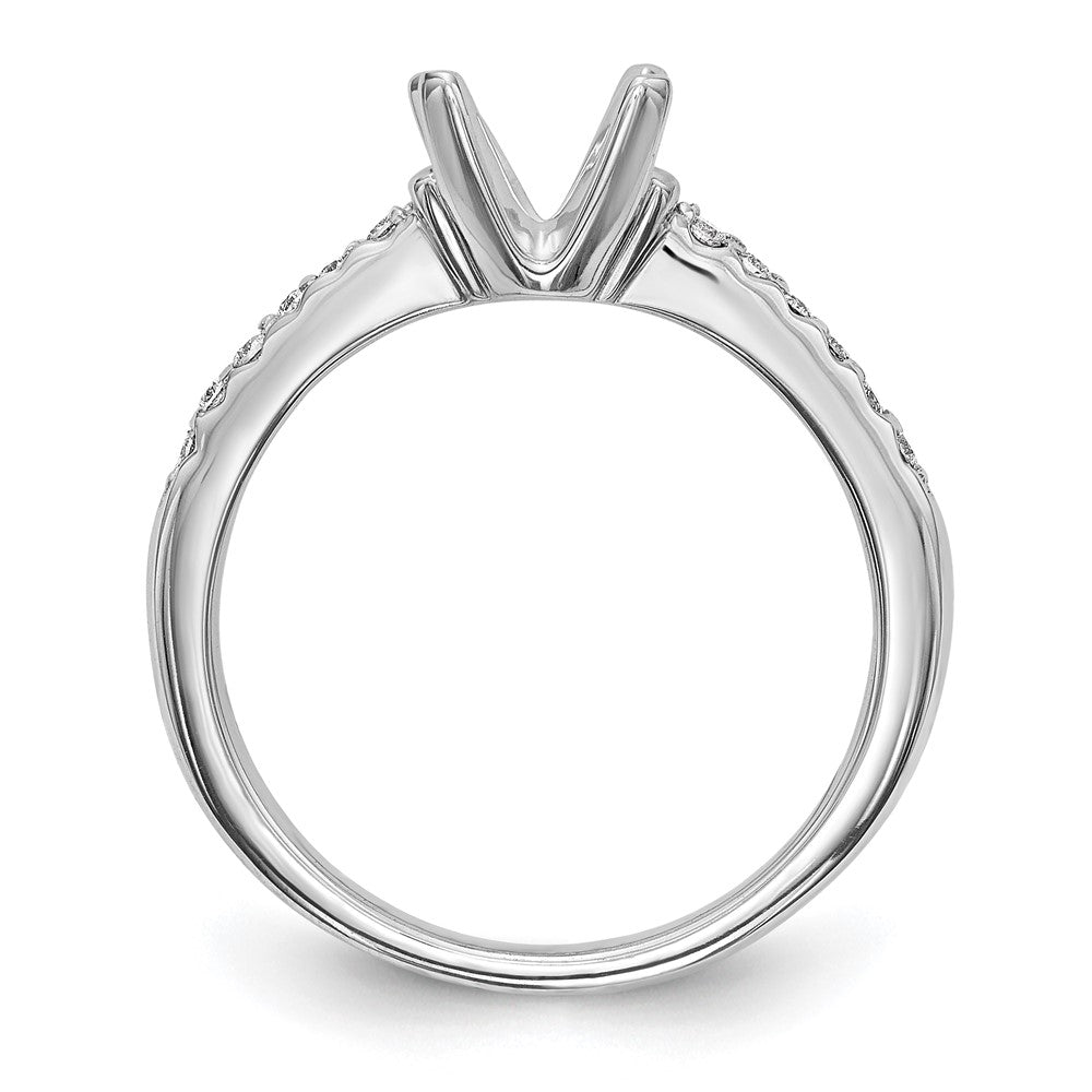 14k White Gold (Holds 1 carat () Round Center) 1/8 carat Diamond Semi-Mount Engagement Ring