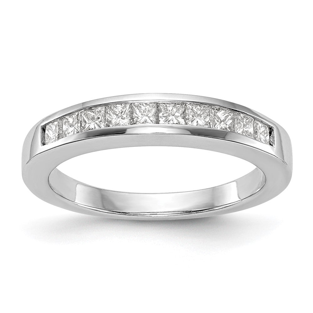 14k White Gold 1/2 carat Channel-set Princess Diamond Complete Wedding Band