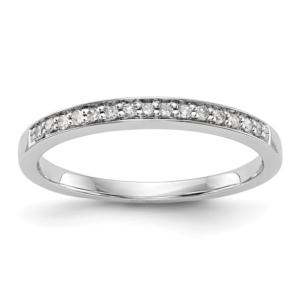 14K White Gold Diamond Wedding Band