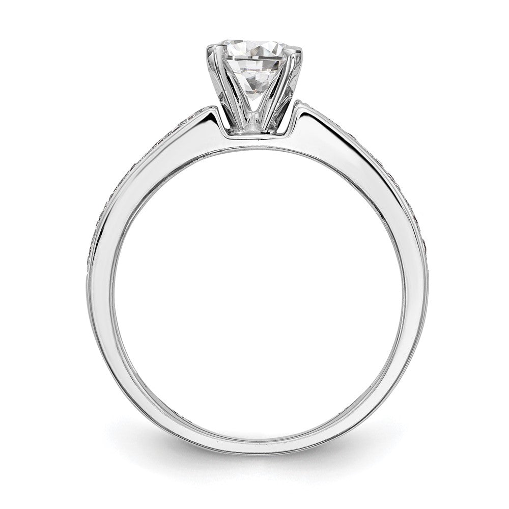 14K White Gold Diamond Peg Set Semi-mount Engagement Ring