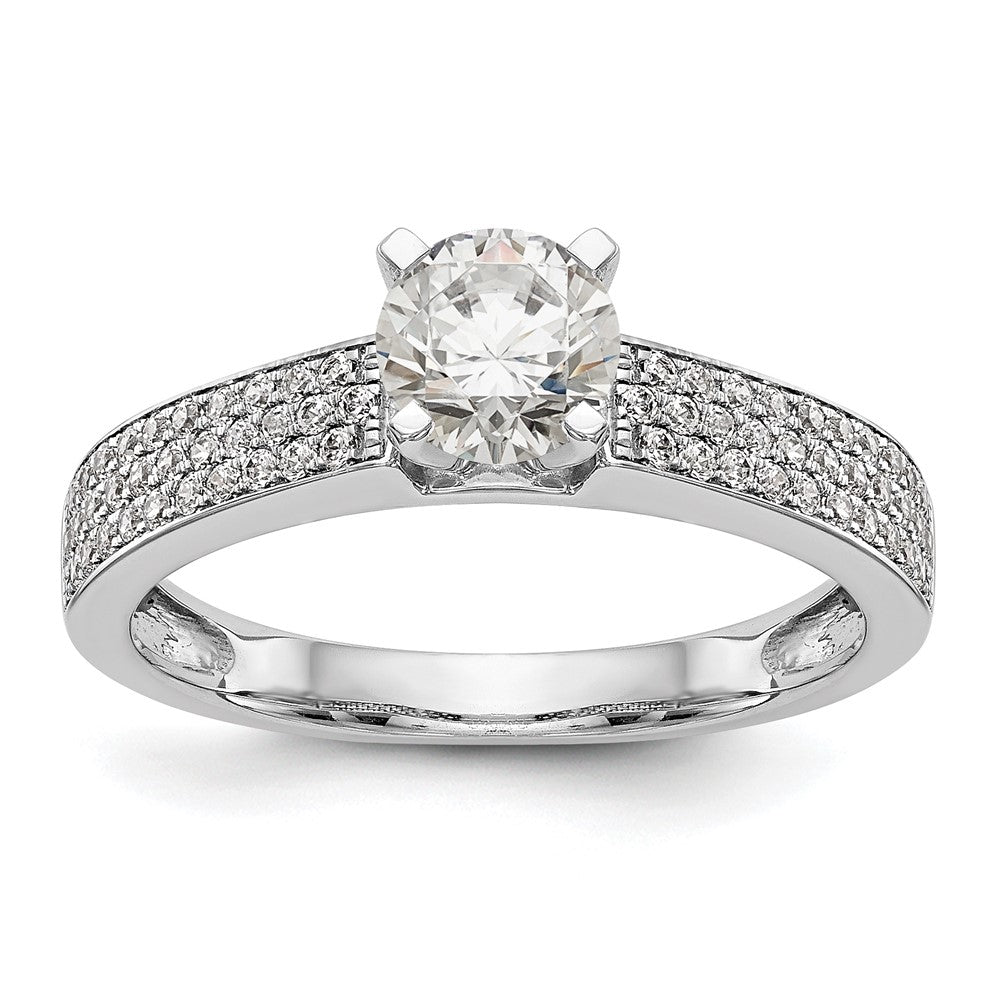 14K White Gold Diamond Peg Set Semi-mount Engagement Ring