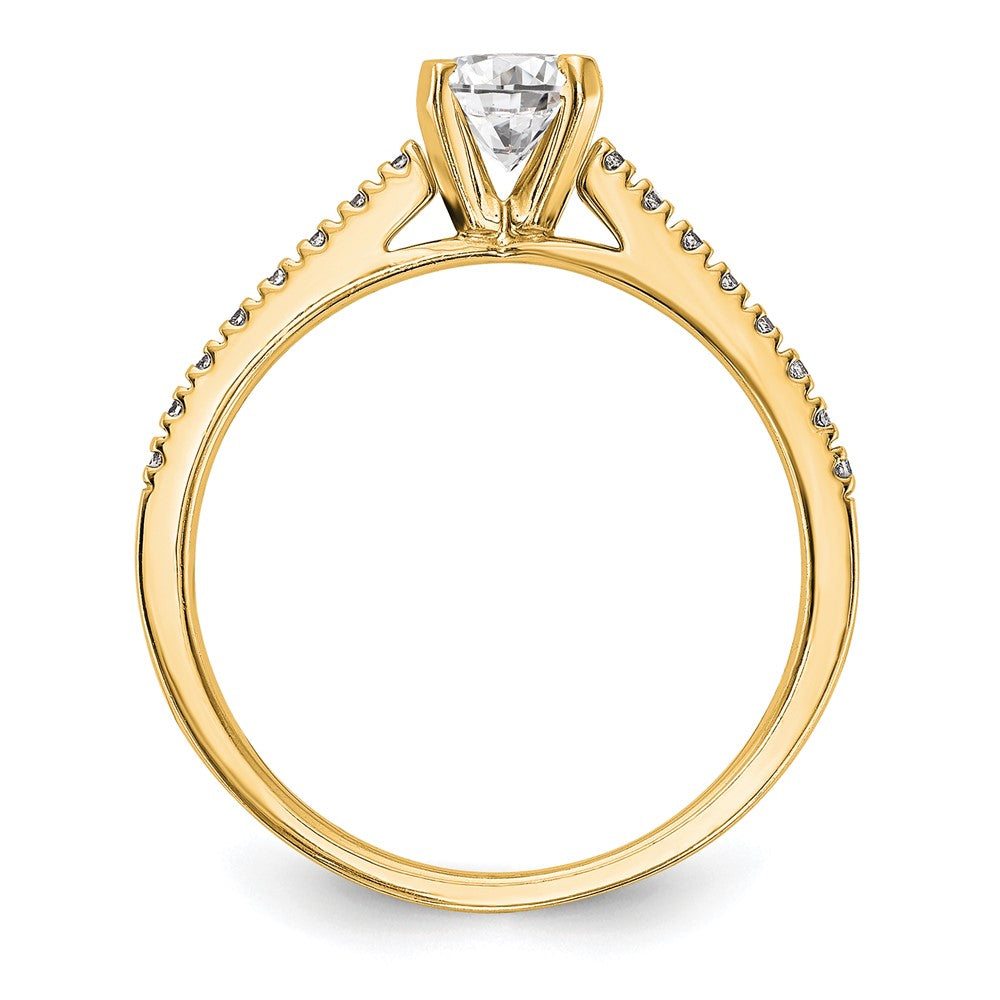 10K Diamond Peg Set Semi-mount Engagement Ring