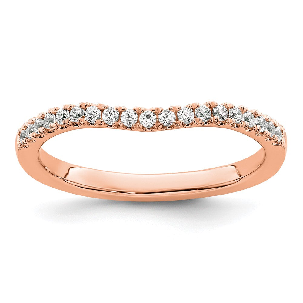 14K Rose Gold Diamond Band