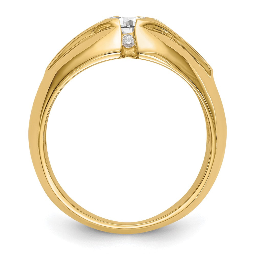 IB Goodman 14K (Holds 3/4 carat () Round Center) 1/2 carat Diamond Mens Semi-Mount Ring