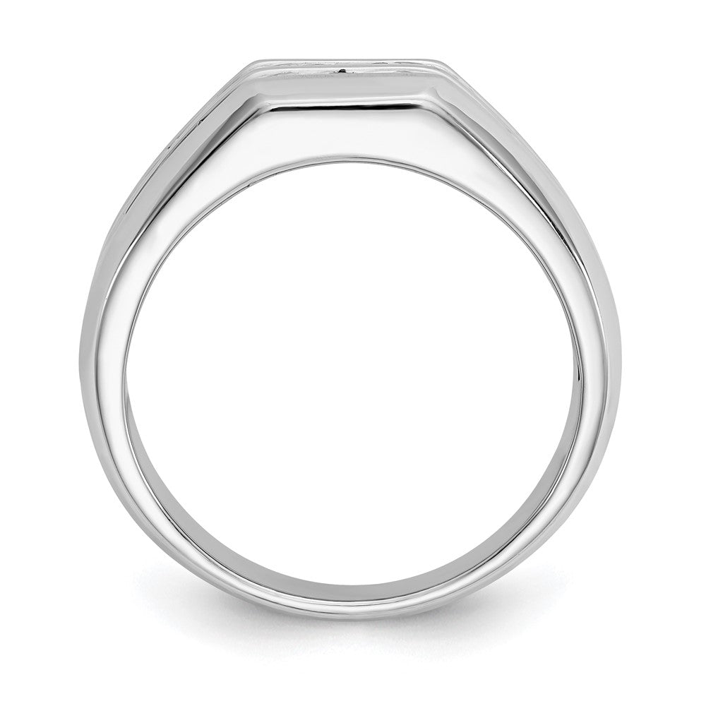 True Origin 14K White Gold Men's 1/2 carat Lab Grown Diamond VS D E F Double Channel Heirloom Band