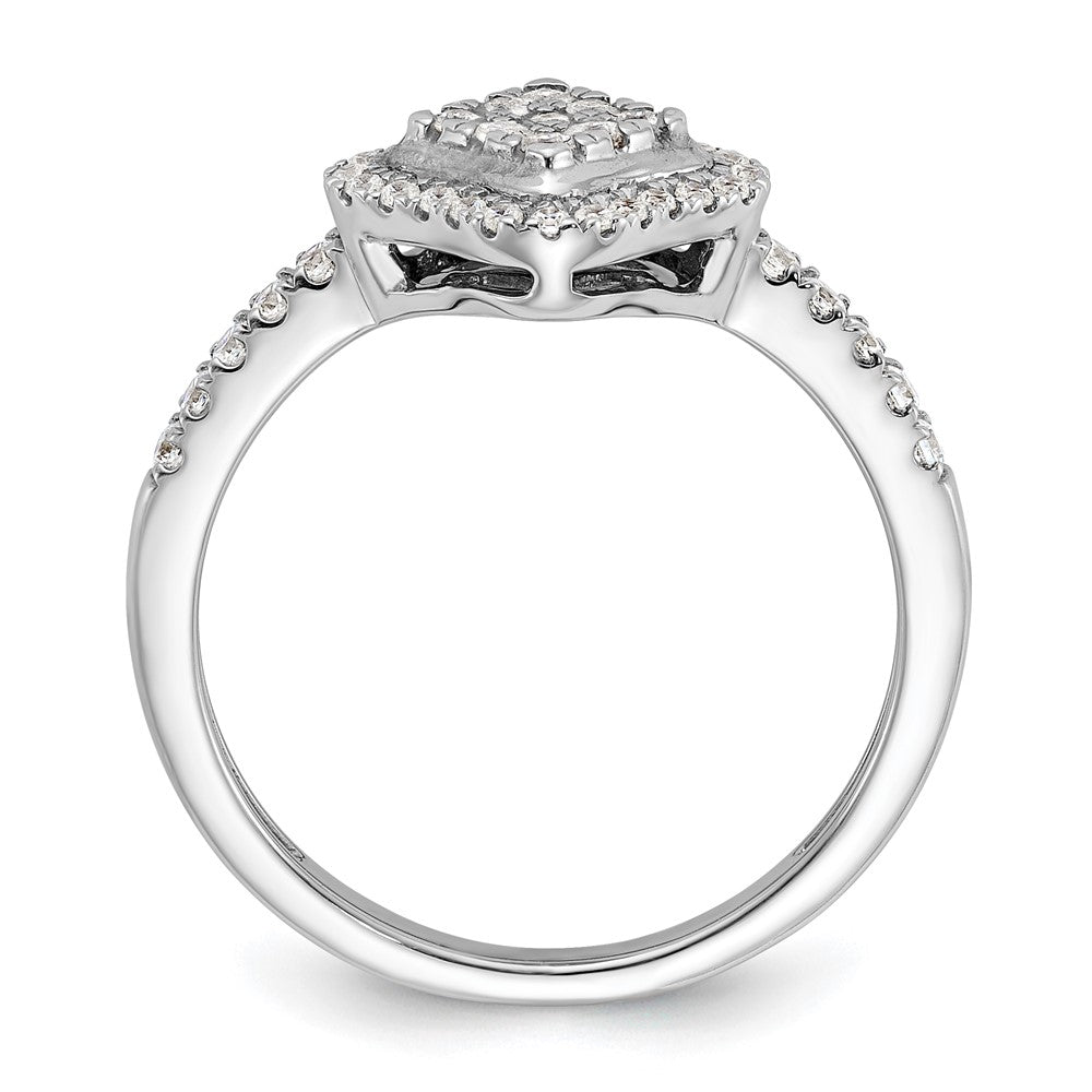 14k White Gold Complete Cluster Engagement Ring