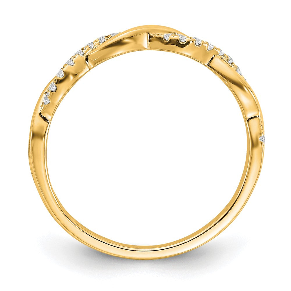 14k Diamond Criss-Cross Wedding Band